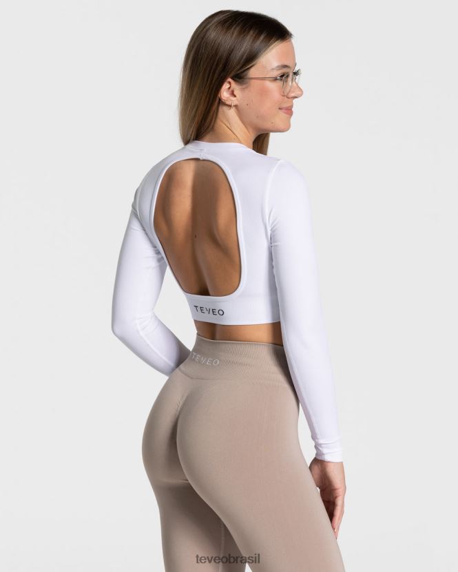 roupas mulheres TEVEO FJ4TZV166 manga comprida cortada todos os dias branco