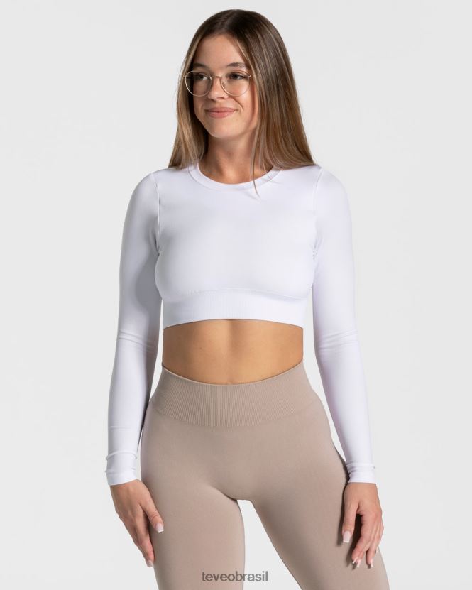 roupas mulheres TEVEO FJ4TZV166 manga comprida cortada todos os dias branco