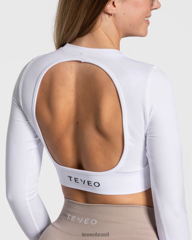 roupas mulheres TEVEO FJ4TZV166 manga comprida cortada todos os dias branco