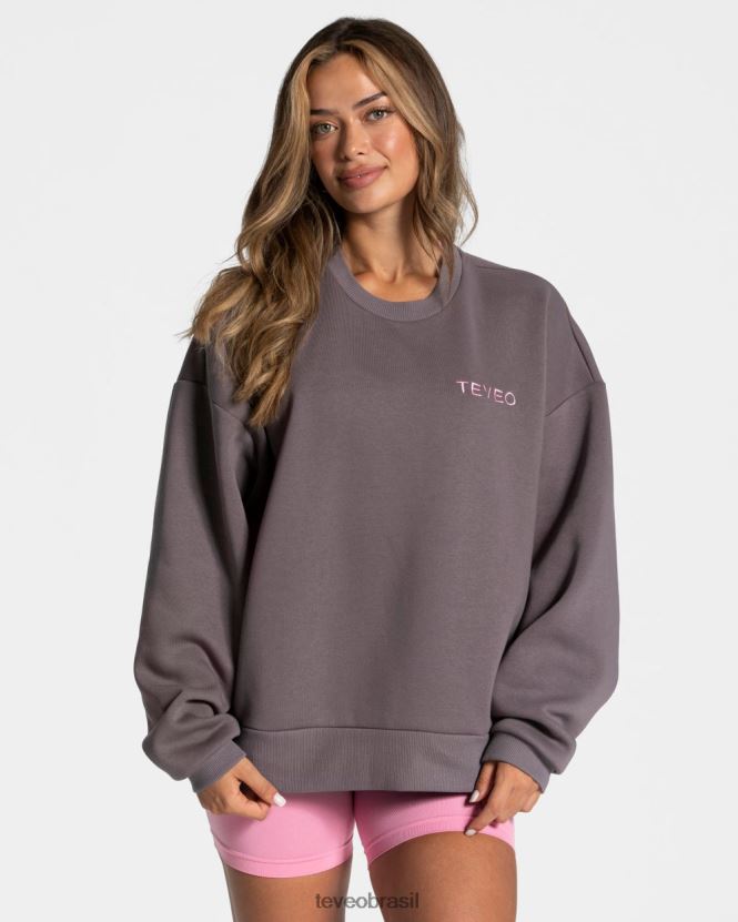 roupas mulheres TEVEO FJ4TZV13 suéter oversized exclusivo grafite