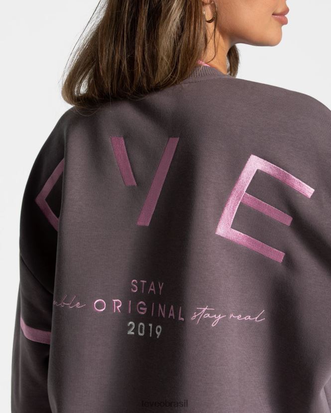 roupas mulheres TEVEO FJ4TZV13 suéter oversized exclusivo grafite