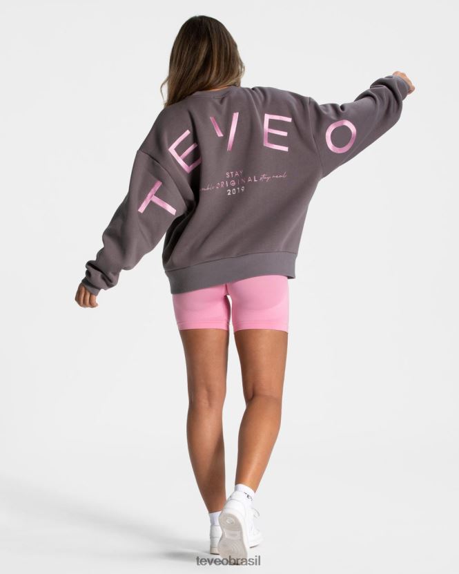 roupas mulheres TEVEO FJ4TZV13 suéter oversized exclusivo grafite
