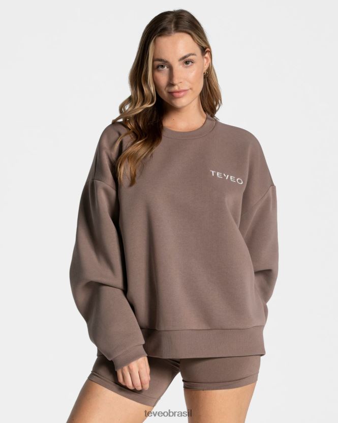 roupas mulheres TEVEO FJ4TZV14 suéter oversized exclusivo café