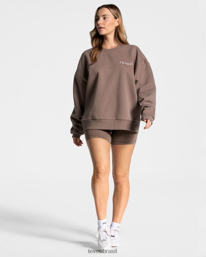 roupas mulheres TEVEO FJ4TZV14 suéter oversized exclusivo café