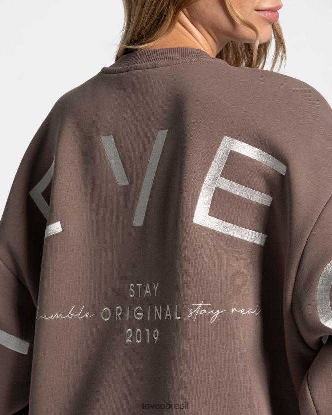 roupas mulheres TEVEO FJ4TZV14 suéter oversized exclusivo café