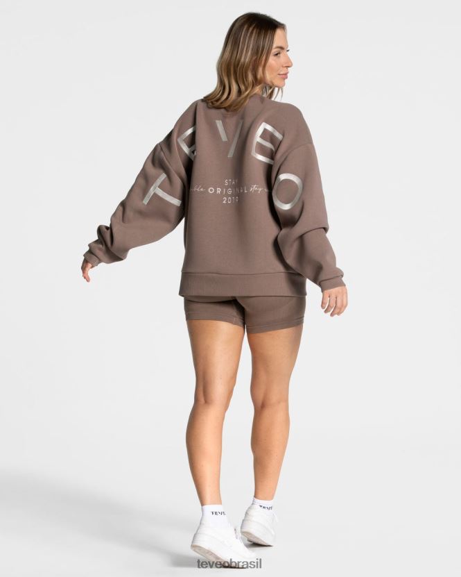 roupas mulheres TEVEO FJ4TZV14 suéter oversized exclusivo café