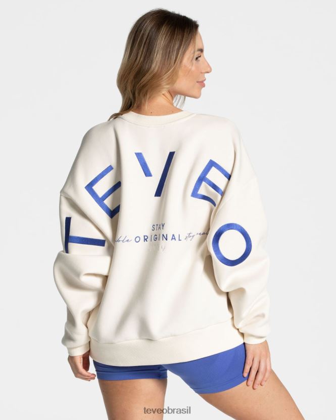 roupas mulheres TEVEO FJ4TZV15 suéter oversized exclusivo off white