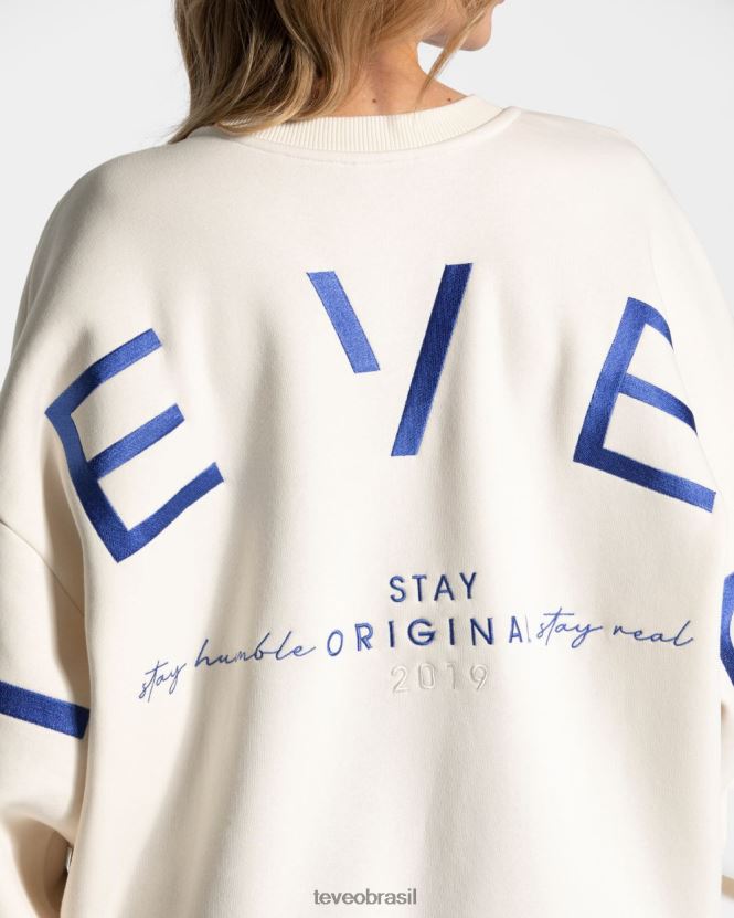 roupas mulheres TEVEO FJ4TZV15 suéter oversized exclusivo off white