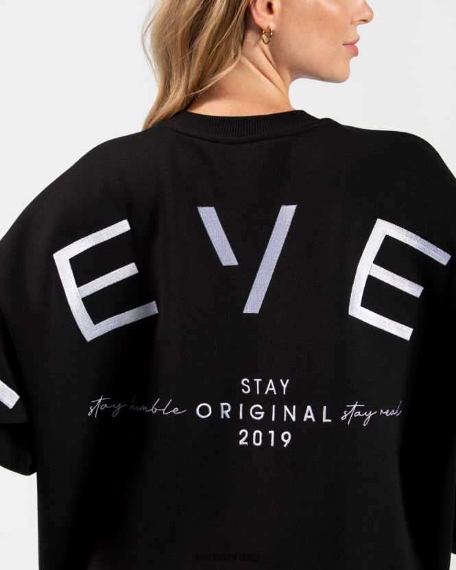 roupas mulheres TEVEO FJ4TZV16 suéter oversized exclusivo preto