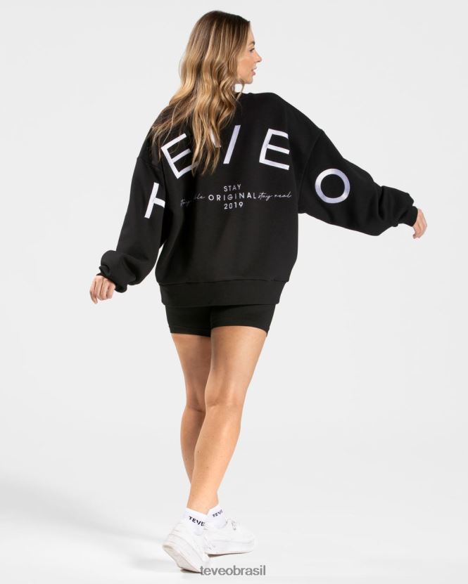 roupas mulheres TEVEO FJ4TZV16 suéter oversized exclusivo preto