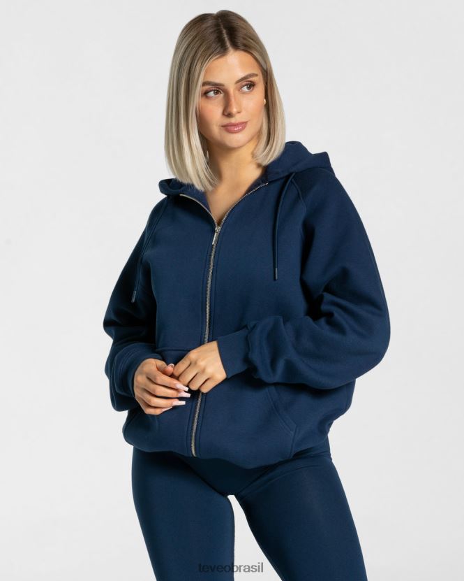 roupas mulheres TEVEO FJ4TZV21 declaração jaqueta oversized azul escuro