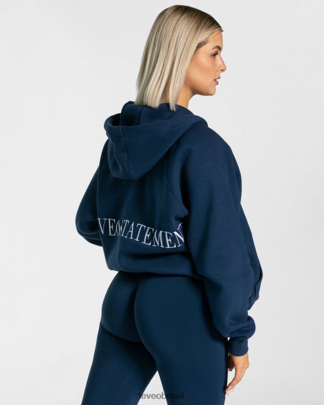 roupas mulheres TEVEO FJ4TZV21 declaração jaqueta oversized azul escuro
