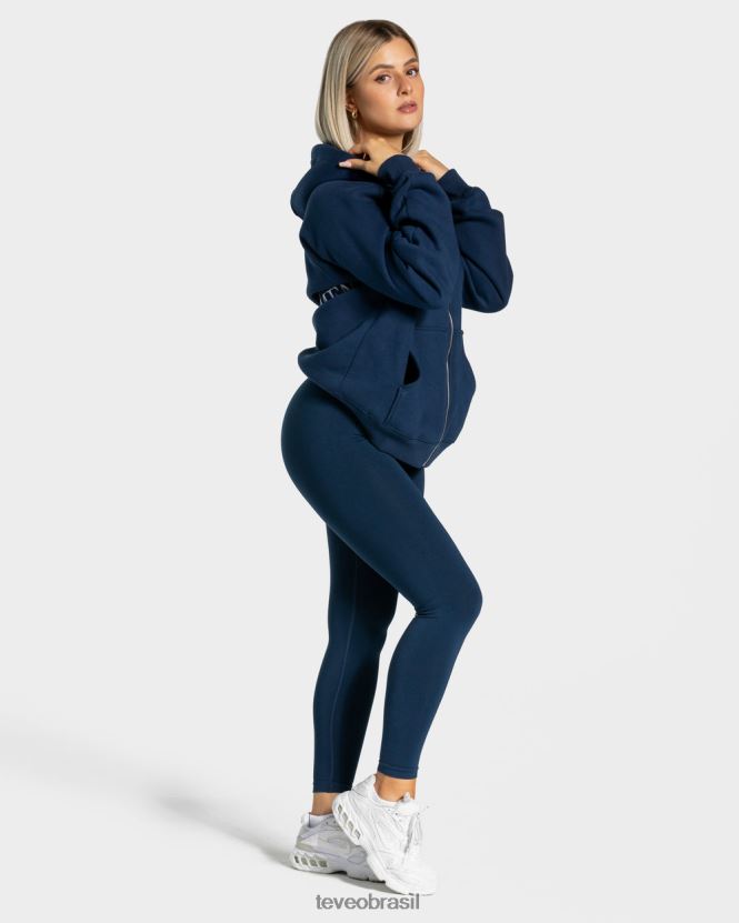 roupas mulheres TEVEO FJ4TZV21 declaração jaqueta oversized azul escuro