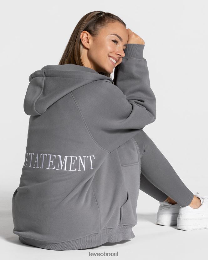 roupas mulheres TEVEO FJ4TZV23 declaração jaqueta oversized grafite
