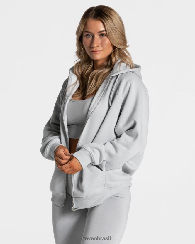 roupas mulheres TEVEO FJ4TZV24 declaração jaqueta oversized cinza claro
