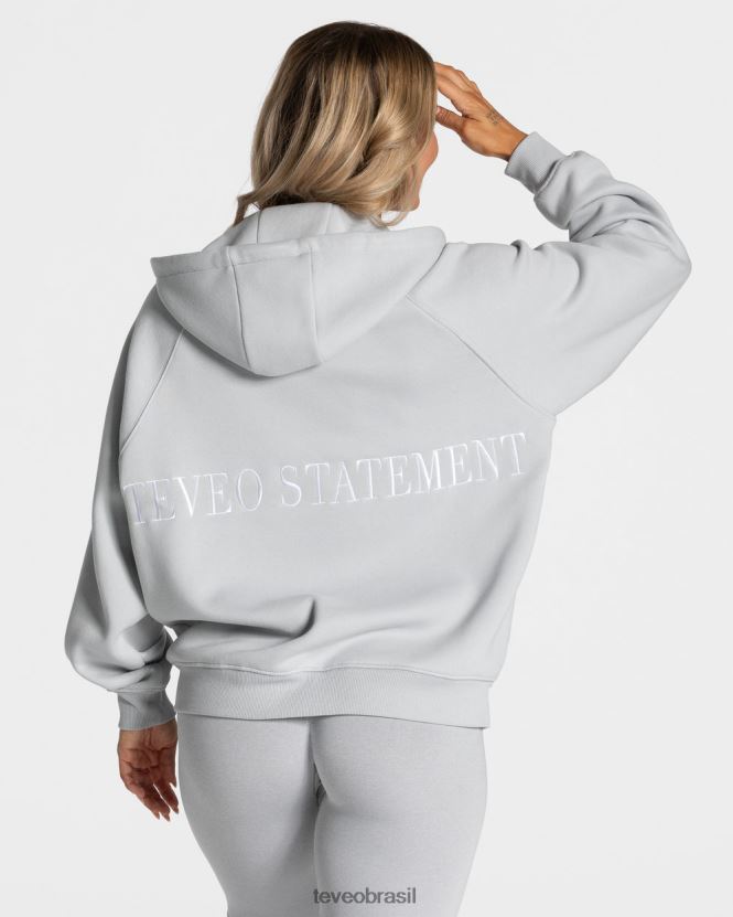 roupas mulheres TEVEO FJ4TZV24 declaração jaqueta oversized cinza claro