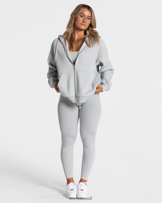 roupas mulheres TEVEO FJ4TZV24 declaração jaqueta oversized cinza claro