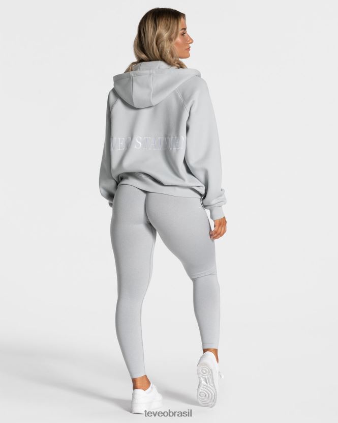 roupas mulheres TEVEO FJ4TZV24 declaração jaqueta oversized cinza claro