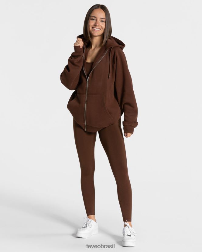 roupas mulheres TEVEO FJ4TZV25 declaração jaqueta oversized café