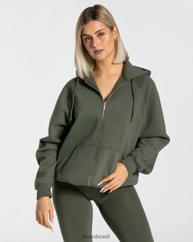 roupas mulheres TEVEO FJ4TZV26 declaração jaqueta oversized cáqui