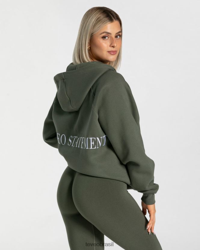 roupas mulheres TEVEO FJ4TZV26 declaração jaqueta oversized cáqui