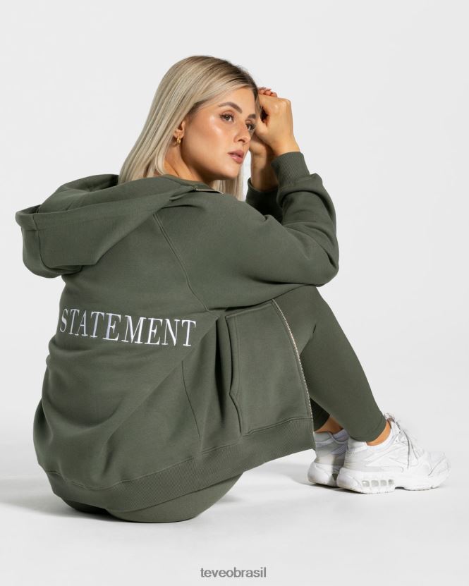 roupas mulheres TEVEO FJ4TZV26 declaração jaqueta oversized cáqui