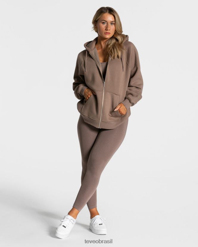 roupas mulheres TEVEO FJ4TZV27 declaração jaqueta oversized café