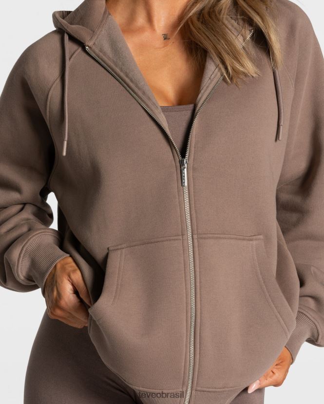 roupas mulheres TEVEO FJ4TZV27 declaração jaqueta oversized café