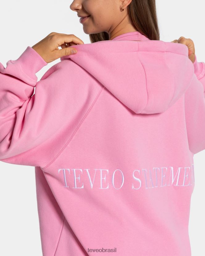 roupas mulheres TEVEO FJ4TZV29 declaração jaqueta oversized rosa