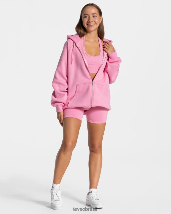 roupas mulheres TEVEO FJ4TZV29 declaração jaqueta oversized rosa