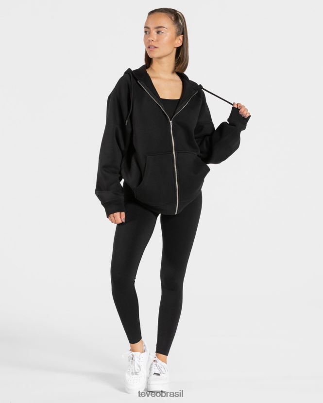 roupas mulheres TEVEO FJ4TZV31 declaração jaqueta oversized preto