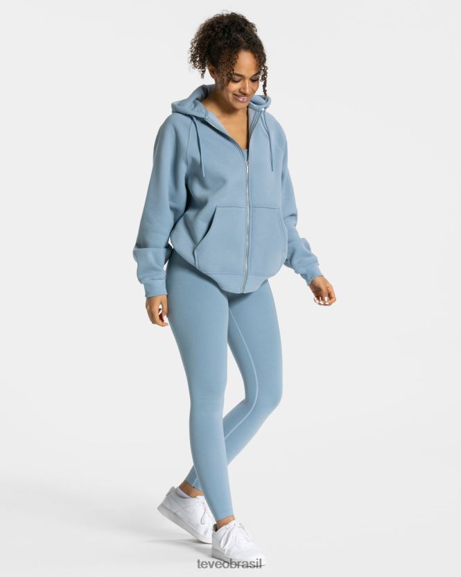 roupas mulheres TEVEO FJ4TZV32 declaração jaqueta oversized aço azul