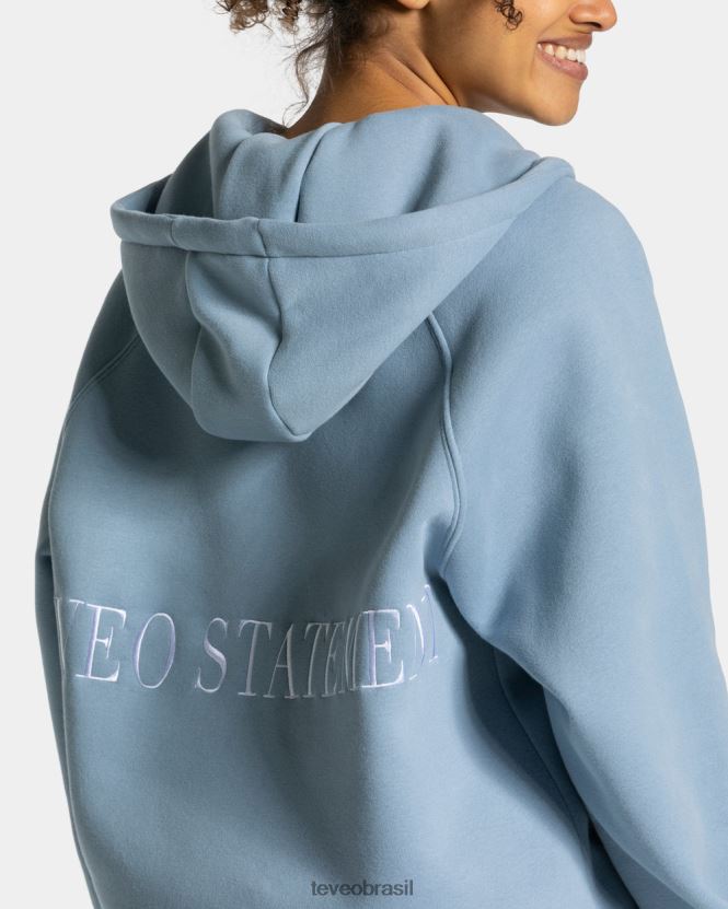 roupas mulheres TEVEO FJ4TZV32 declaração jaqueta oversized aço azul