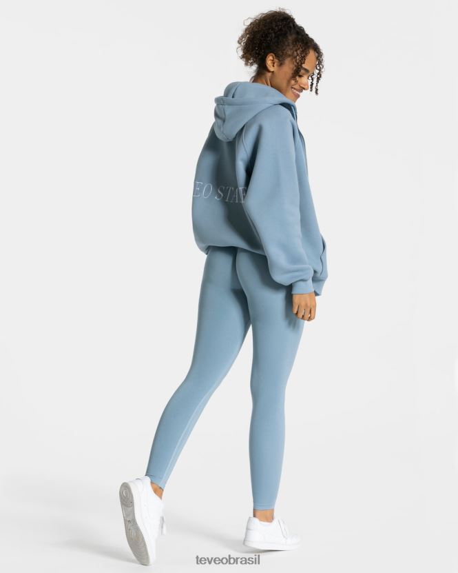 roupas mulheres TEVEO FJ4TZV32 declaração jaqueta oversized aço azul