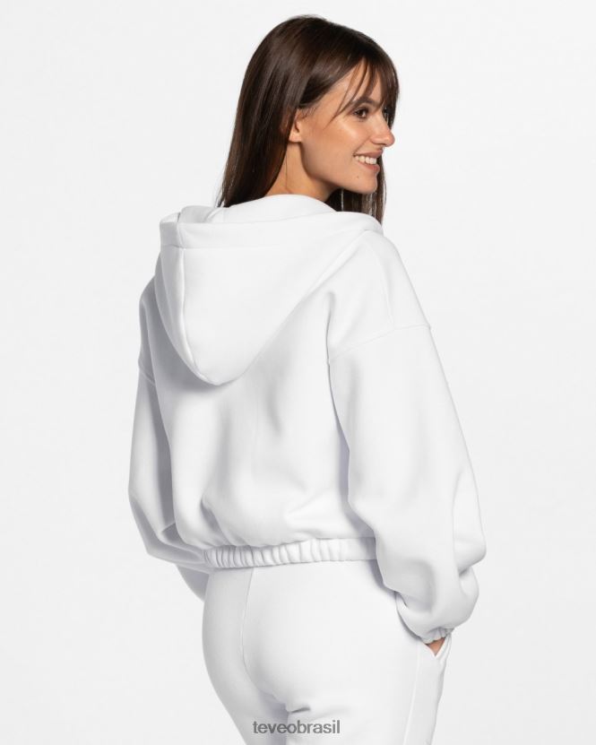 roupas mulheres TEVEO FJ4TZV36 icônico moletom com zíper oversized branco