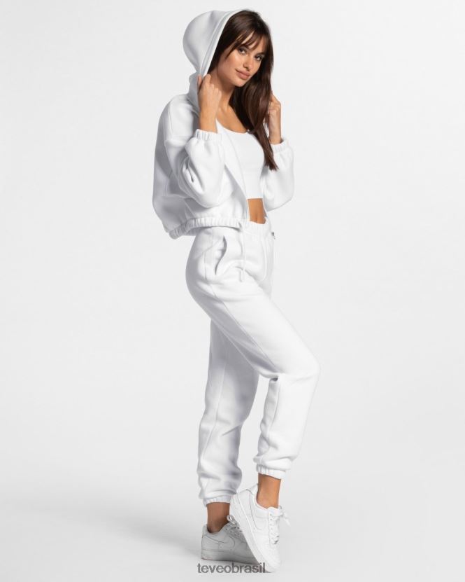roupas mulheres TEVEO FJ4TZV36 icônico moletom com zíper oversized branco