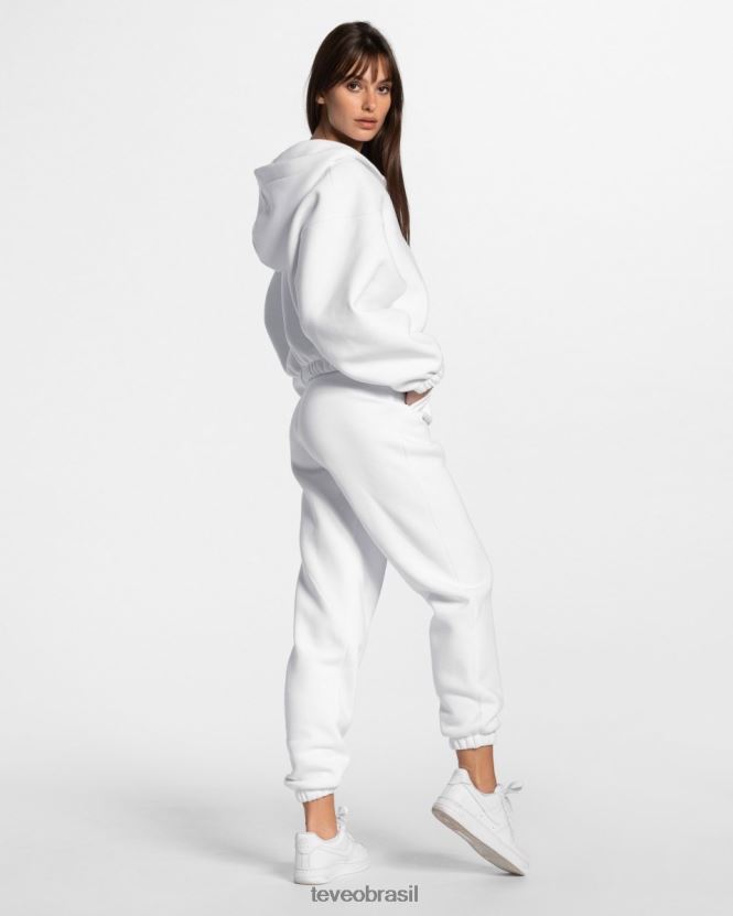 roupas mulheres TEVEO FJ4TZV36 icônico moletom com zíper oversized branco