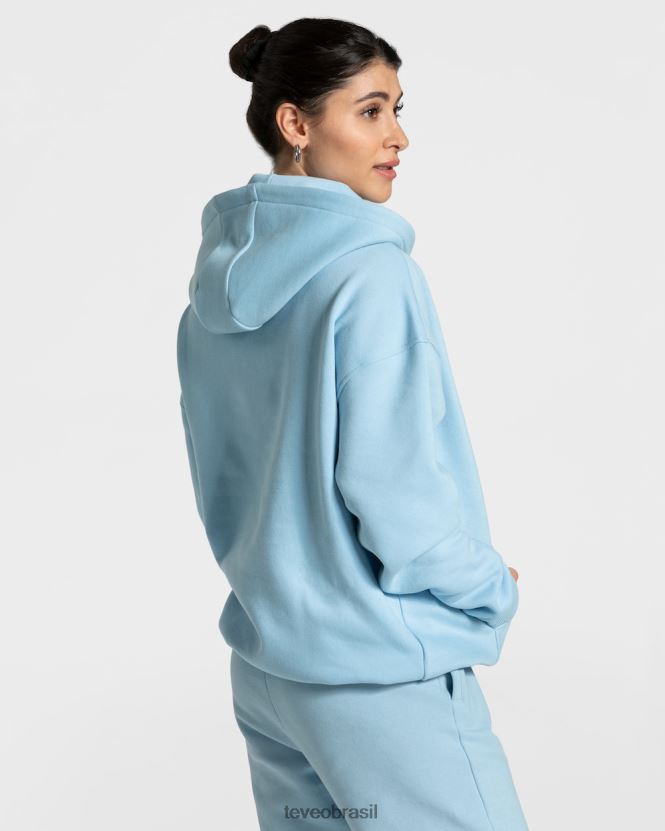 roupas mulheres TEVEO FJ4TZV37 moletom com capuz grande para faculdade bebê azul
