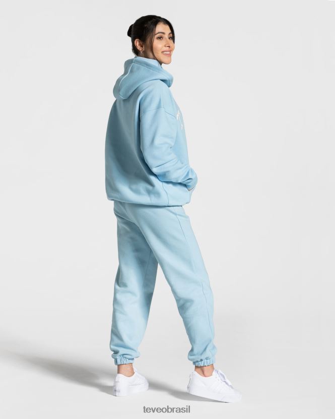 roupas mulheres TEVEO FJ4TZV37 moletom com capuz grande para faculdade bebê azul