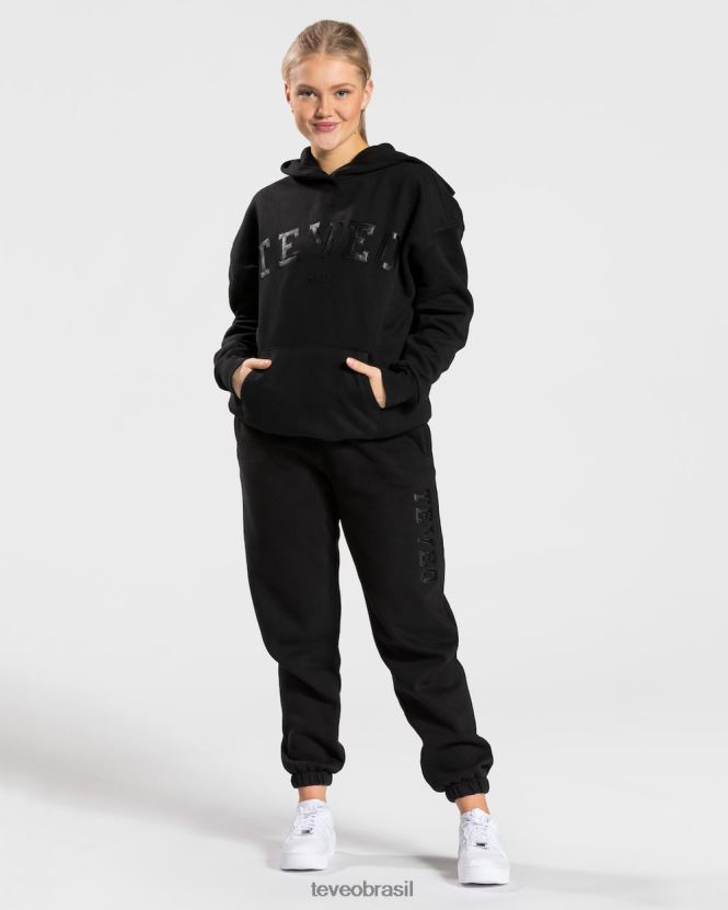 roupas mulheres TEVEO FJ4TZV40 moletom com capuz grande para faculdade preto