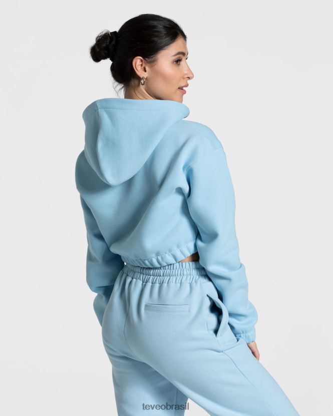 roupas mulheres TEVEO FJ4TZV44 moletom com zíper universitário bebê azul