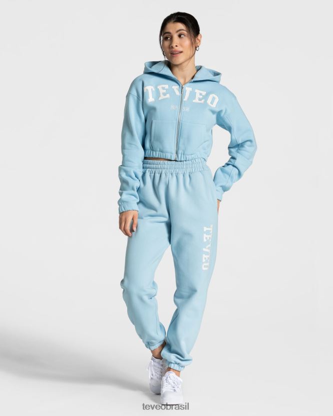 roupas mulheres TEVEO FJ4TZV44 moletom com zíper universitário bebê azul