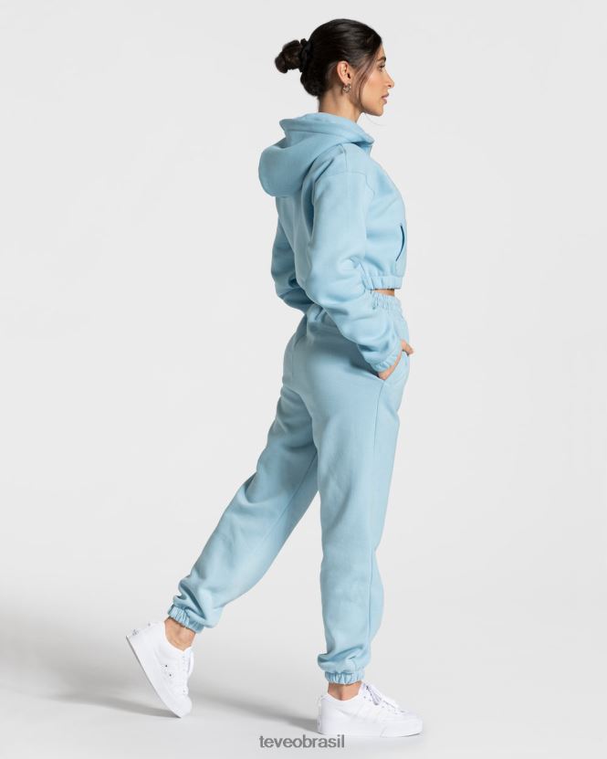roupas mulheres TEVEO FJ4TZV44 moletom com zíper universitário bebê azul