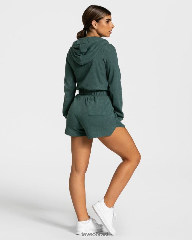 roupas mulheres TEVEO FJ4TZV47 moletom com zíper lounge verde escuro