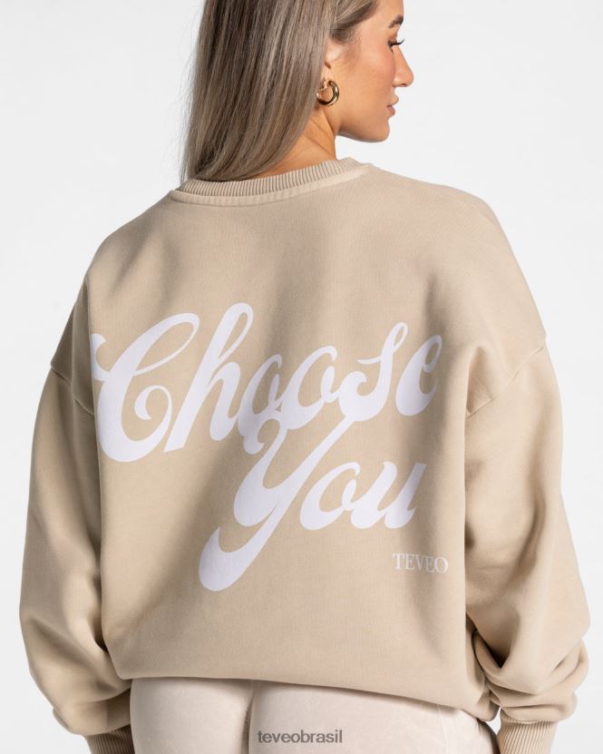 roupas mulheres TEVEO FJ4TZV4 suéter oversized ácido areia