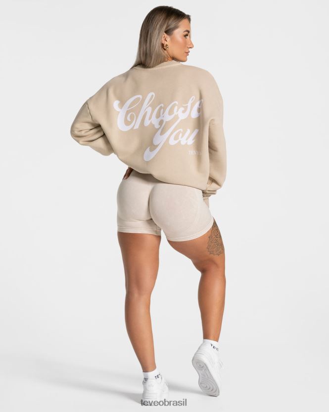 roupas mulheres TEVEO FJ4TZV4 suéter oversized ácido areia