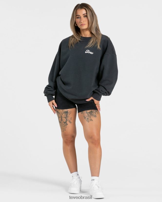 roupas mulheres TEVEO FJ4TZV5 suéter oversized ácido preto