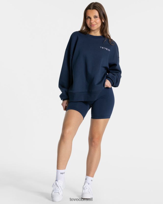 roupas mulheres TEVEO FJ4TZV6 suéter oversized exclusivo azul escuro