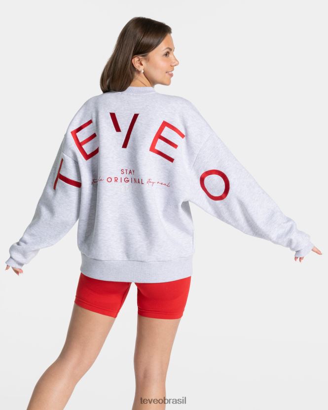 roupas mulheres TEVEO FJ4TZV7 suéter oversized exclusivo cinza claro