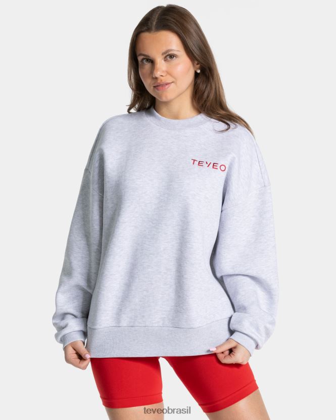 roupas mulheres TEVEO FJ4TZV7 suéter oversized exclusivo cinza claro